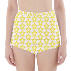 Yellow Orange Star Space Light High-waisted Bikini Bottoms by Mariart