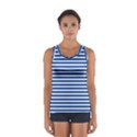 Horizontal Stripes Dark Blue Women s Sport Tank Top  View1