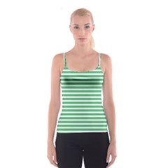 Horizontal Stripes Green Spaghetti Strap Top