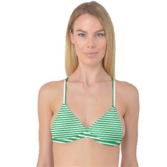 Horizontal Stripes Green Reversible Tri Bikini Top by Mariart