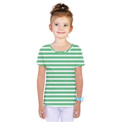 Horizontal Stripes Green Kids  One Piece Tee