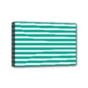 Horizontal Stripes Green Teal Mini Canvas 6  x 4  View1