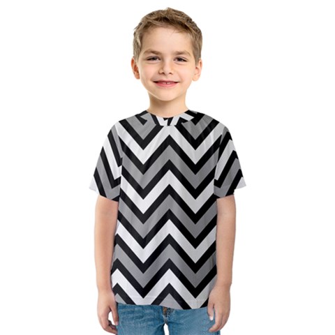 Zig Zags Pattern Kids  Sport Mesh Tee by Valentinaart