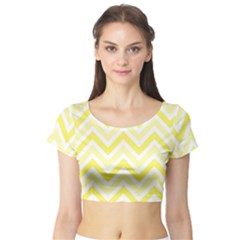 Zig Zags Pattern Short Sleeve Crop Top (tight Fit) by Valentinaart