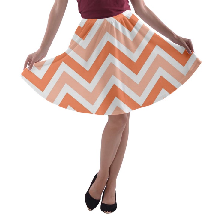 Zig zags pattern A-line Skater Skirt