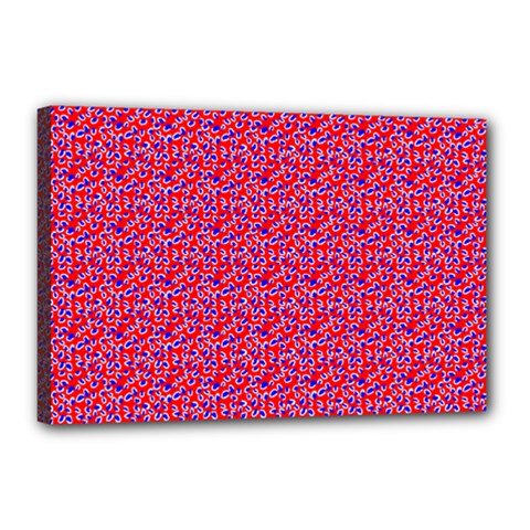 Red White And Blue Leopard Print  Canvas 18  X 12 