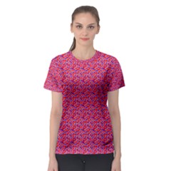 Red White And Blue Leopard Print  Women s Sport Mesh Tee