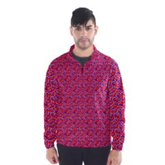 Red White And Blue Leopard Print  Wind Breaker (men) by PhotoNOLA