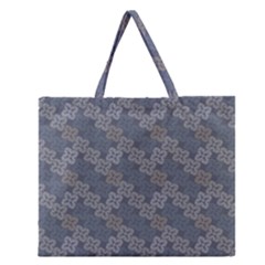 Decorative Ornamental Geometric Pattern Zipper Large Tote Bag