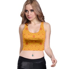 Solar mandala. Orange rangoli. Racer Back Crop Top