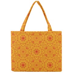 Solar mandala. Orange rangoli. Mini Tote Bag