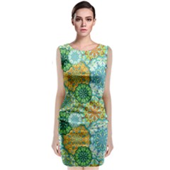 Forest Spirits  Green Mandalas  Classic Sleeveless Midi Dress