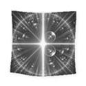 Black And White Bubbles On Black Square Tapestry (Small) View1