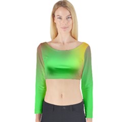 November Blurry Brilliant Colors Long Sleeve Crop Top by Simbadda