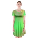 November Blurry Brilliant Colors Short Sleeve V-neck Flare Dress View1