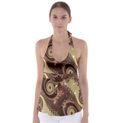 Space Fractal Abstraction Digital Computer Graphic Babydoll Tankini Top by Simbadda