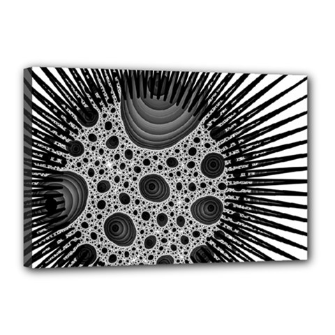 Fractal Background Black Manga Rays Canvas 18  X 12  by Simbadda