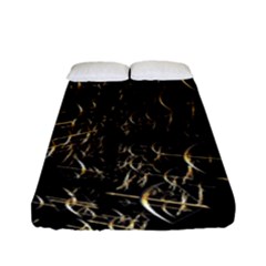 Golden Bows And Arrows On Black Fitted Sheet (full/ Double Size) by Simbadda