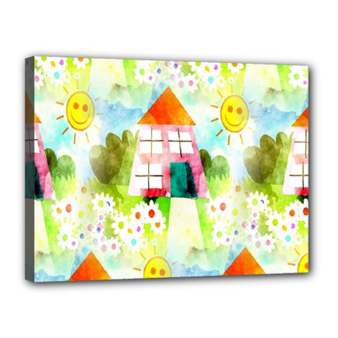 Summer House And Garden A Completely Seamless Tile Able Background Canvas 16  X 12  by Simbadda