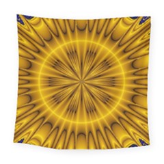 Fractal Yellow Kaleidoscope Lyapunov Square Tapestry (large) by Simbadda