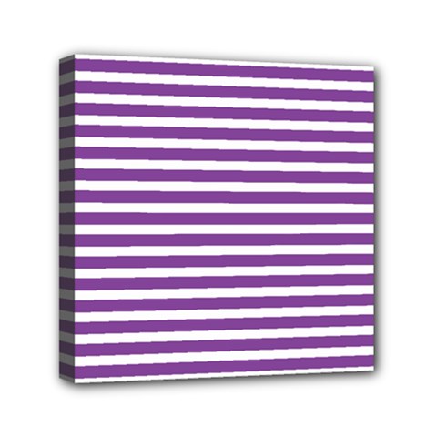 Horizontal Stripes Purple Mini Canvas 6  X 6  by Mariart