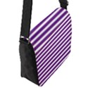 Horizontal Stripes Purple Flap Messenger Bag (S) View2