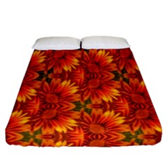 Background Flower Fractal Fitted Sheet (queen Size) by Simbadda