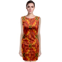Background Flower Fractal Classic Sleeveless Midi Dress by Simbadda