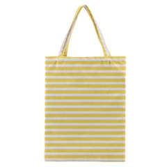 Horizontal Stripes Yellow Classic Tote Bag by Mariart