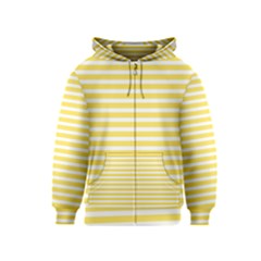 Horizontal Stripes Yellow Kids  Zipper Hoodie by Mariart