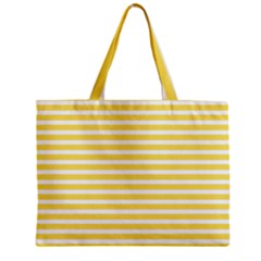 Horizontal Stripes Yellow Zipper Mini Tote Bag by Mariart