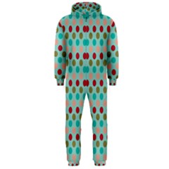 Large Colored Polka Dots Line Circle Hooded Jumpsuit (men)  by Mariart