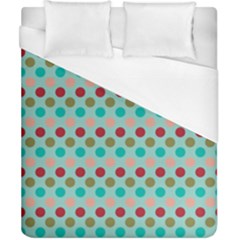 Large Colored Polka Dots Line Circle Duvet Cover (california King Size) by Mariart