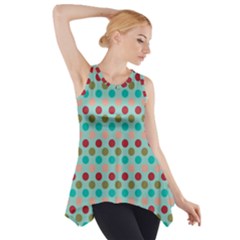 Large Colored Polka Dots Line Circle Side Drop Tank Tunic by Mariart