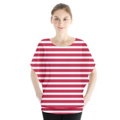 Horizontal Stripes Red Blouse