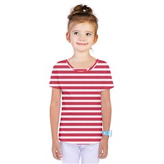 Horizontal Stripes Red Kids  One Piece Tee