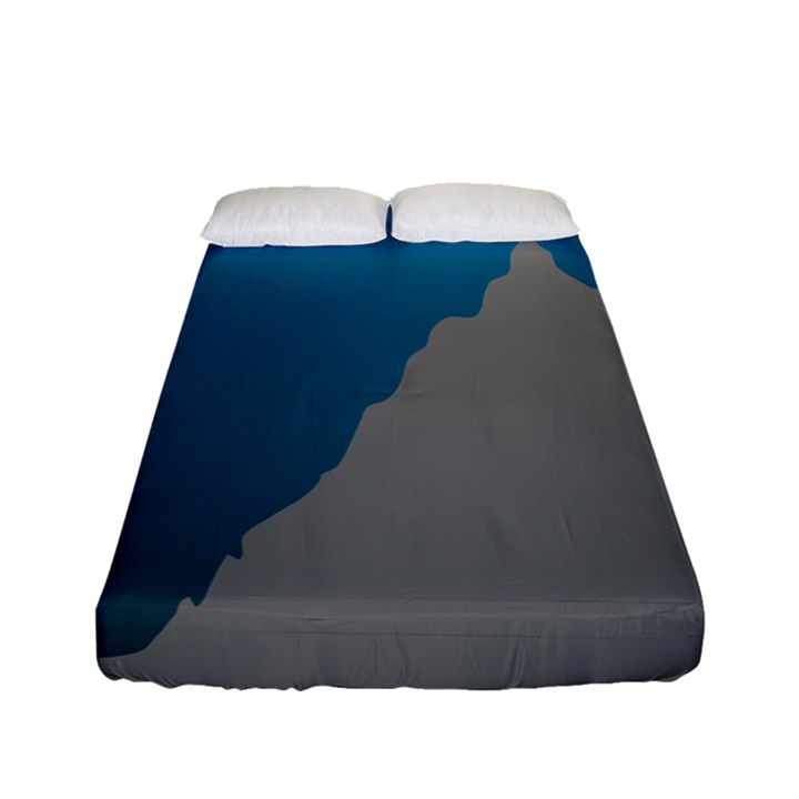 Mariana Trench Sea Beach Water Blue Fitted Sheet (Full/ Double Size)