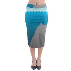 Mariana Trench Sea Beach Water Blue Midi Pencil Skirt by Mariart