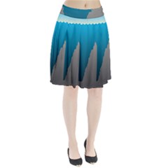 Mariana Trench Sea Beach Water Blue Pleated Skirt by Mariart