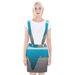 Mariana Trench Sea Beach Water Blue Suspender Skirt by Mariart