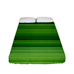 Horizontal Stripes Line Green Fitted Sheet (full/ Double Size) by Mariart