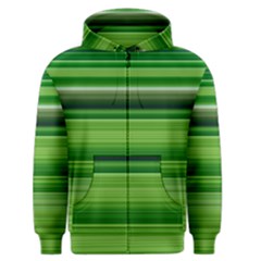 Horizontal Stripes Line Green Men s Zipper Hoodie by Mariart