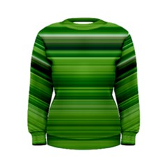 Horizontal Stripes Line Green Women s Sweatshirt by Mariart