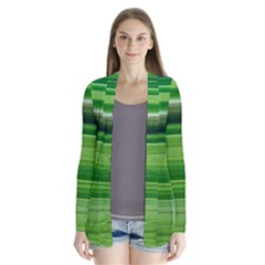 Horizontal Stripes Line Green Cardigans by Mariart