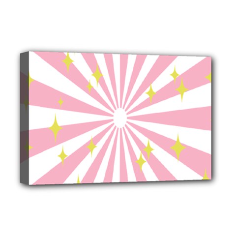 Hurak Pink Star Yellow Hole Sunlight Light Deluxe Canvas 18  X 12  