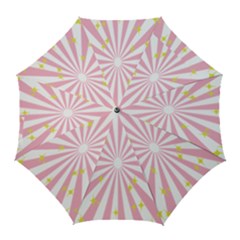 Hurak Pink Star Yellow Hole Sunlight Light Golf Umbrellas by Mariart