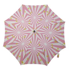 Hurak Pink Star Yellow Hole Sunlight Light Hook Handle Umbrellas (medium)