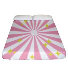 Hurak Pink Star Yellow Hole Sunlight Light Fitted Sheet (queen Size) by Mariart