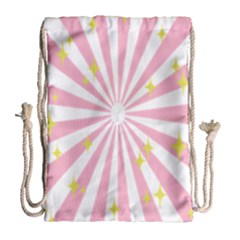 Hurak Pink Star Yellow Hole Sunlight Light Drawstring Bag (large) by Mariart