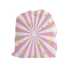 Hurak Pink Star Yellow Hole Sunlight Light Drawstring Pouches (extra Large) by Mariart
